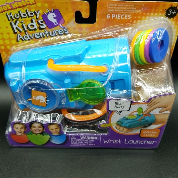 Hobby Kids Adventures Wrist Launcher Disk Launcher w/6 Disk Kids Toy 3+ New - Picture 2 of 6